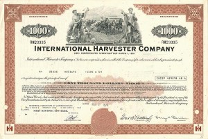 International Harvester Co. - $1,000 Bond
